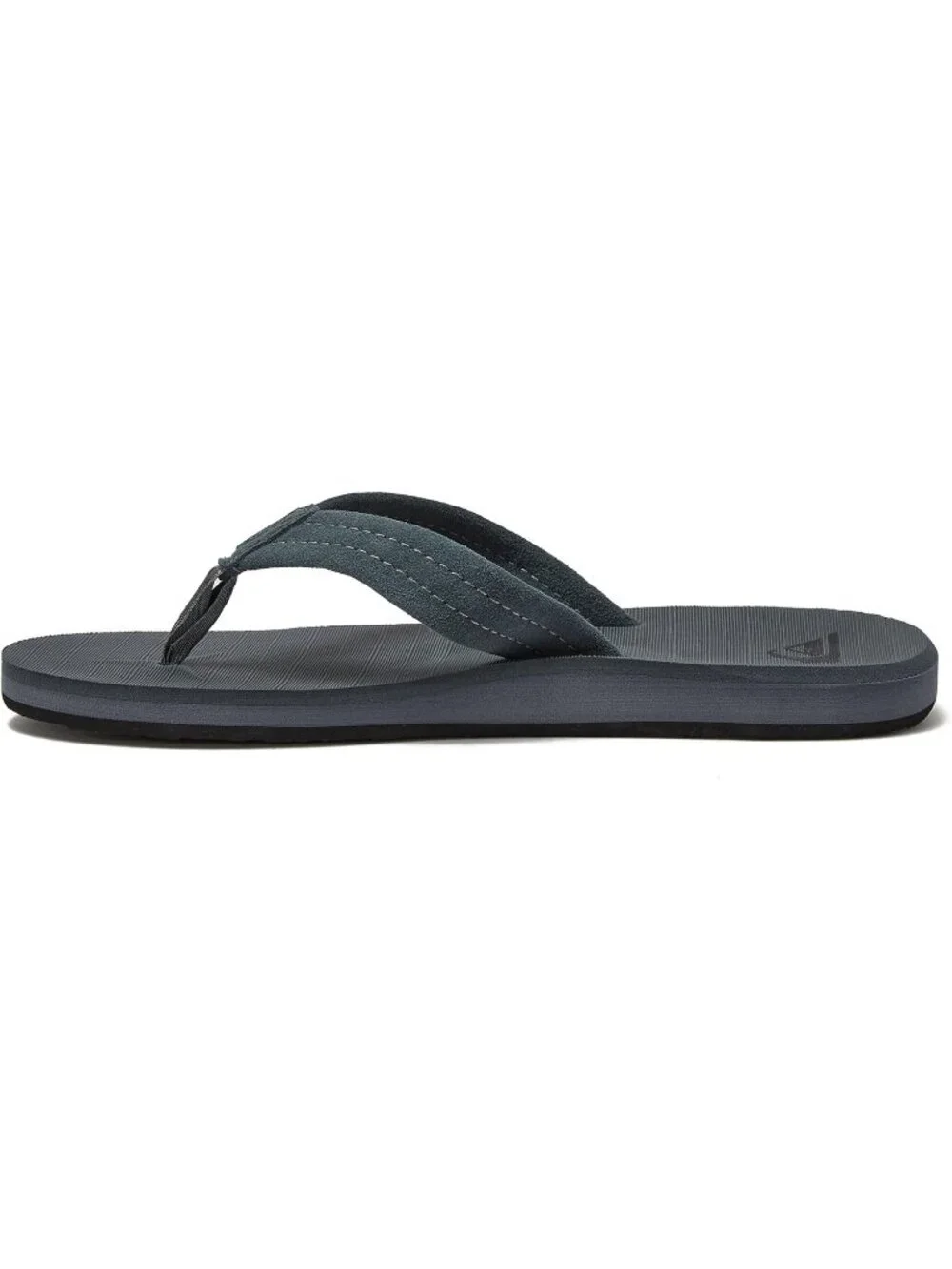 Men's Grey Black Suede Flip Flops Arch Support Athletic Sandals Thong Casual